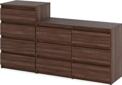 Zdjęcie produktu dla Komoda 10 Szuflad Pojemna Szafka Salon Stolik Rtv Młodzieżowy 160Cm Wenge
