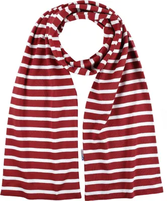 Produktbild von modAS Uni Bretonischer Schal mit Streifen und uni verschieden Farben - Herrenschal Damenschal Kinderschal 20x160 cm in Rot-Melange-Weiß