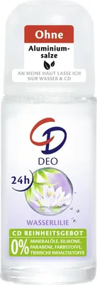 Produktbild von CD Deo Roll on Wasserlilie ohne Alluminiumsalze 24h schutz 50ml