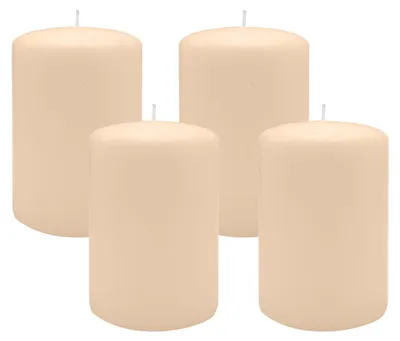 Produktbild von Flachkopf-Stumpenkerzen Champagner 100 x Ø 50 mm, 4 Stück
