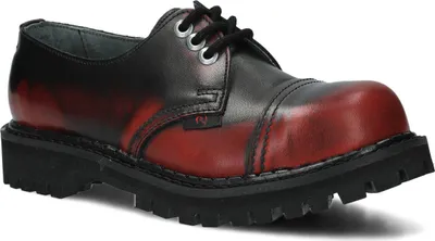Produktbild von nagaba Stahlkappenschuhe, GlattLeder, Leder-Einlegesohle, Rot - Schwarz, 42