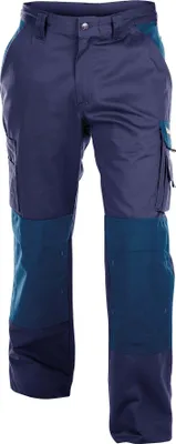 Produktbild von DASSY® Boston Zweifarbige Arbeitshose mit Kniepolstertaschen DUNKELBLAU/KORNBLAU Gr.62 Länge: STANDARD