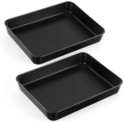 Produktbild von Backblech Auflaufform 2er Set Edelstahl Antihaft Tief 31,6 x 24,6 x 5 cm Rechteckig