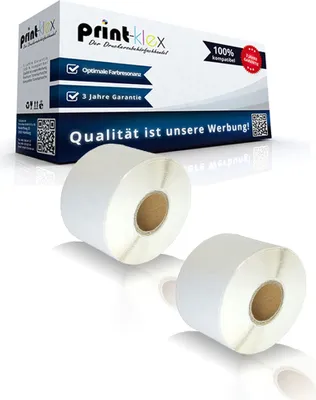 Produktbild von 2x Kompatible Etiketten-Rollen für Dymo 99018 Labelwriter 450 Twin Turbo Labelwriter DUO Labelwriter SE 450 Labelwriter Twin Turbo 99018 190mm x 38mm 110 Etiketten 190 mm x 38 mm 110 Label Office Eco Serie