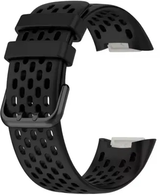 Productafbeelding van CHPN - Polsband geschikt voor Fitbit - Smartwatch-polsband - Geschikt voor Fitbit Charge 3 en 4 - Maat S - Horlogeband - Siliconen sportband - Zwart - Polsband - Unisex