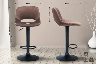 Produktbild von Barhocker HLO-CP243 Samt schwarz  braun