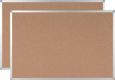 Produktbild von Korkboard mit Aluminiumrahmen 90 x 60 cm Set von 2 - Korkoberfläche