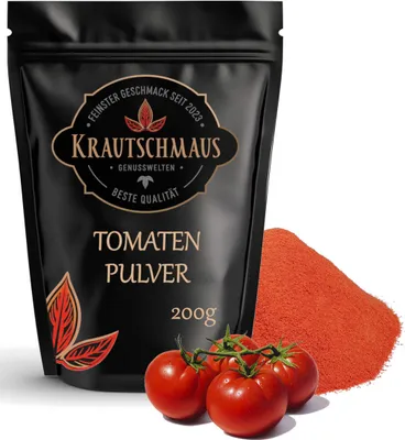 Produktbild von 200g Tomatenpulver von Krautschmaus, sonnengereifte Tomaten als Pulver, schonend getrocknet, ohne Zusatzstoffe