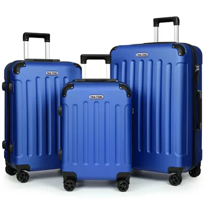 Produktbild von Kofferset 3-Tlg Reisekoffer Koffer Kofferset Trolleys Hartschale, 4 Rollen, Trolley Handgepäck Große Kapazität mit 4 Rollen und Zahlenschloss
