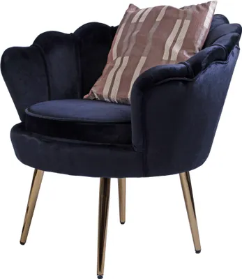 Produktbild von Armlehnsessel Polstersessel Samt Schwarz Retro-Look BIG CHAIR