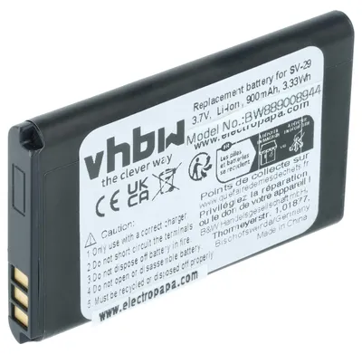 Produktbild von vhbw Akku kompatibel mit Doro Primo 215, 405 Handy Smartphone Telefon (900 mAh, 3,7 V, Li-Ion)