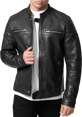 Produktbild von Tazzio Herren Lederjacke A803 (Schwarz, XL)