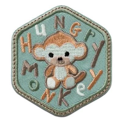 Produktbild von Mono Quick Hungry Monkey Tier - Aufnäher, Bügelbild, Aufbügler, Applikationen, Patches, Flicken, zum aufbügeln, Größe: 6,7 x 6,1 cm