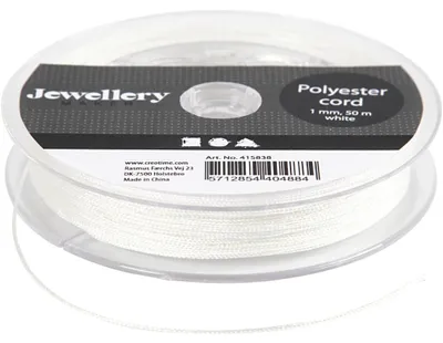 Produktbild von Polyesterschnur, Dicke 1 mm, Weiß, 50 m/ 1 Rolle [HOB-415838]