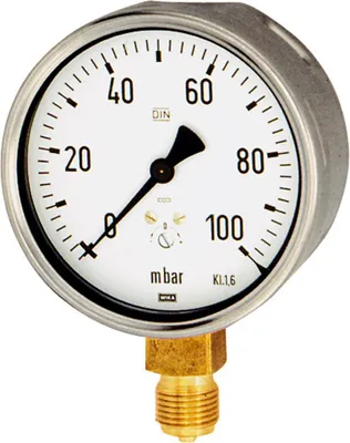Produktbild von Riegler Kapselfedermanometer, G 1/2 radial unten, -60 / 0 mbar, Ø 100