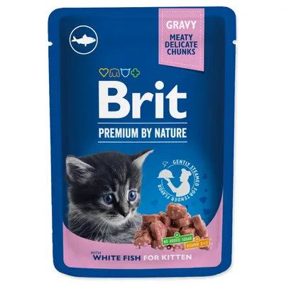 Zdjęcie produktu dla Brit Premium By Nature Cat Kitten White Fish sos rybny torebka 100g
