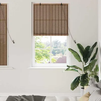 Produktbild von "Spring Sale"Rollo mit Vorhängen Braun 100x160cm Bambus DE615899 - Rollos