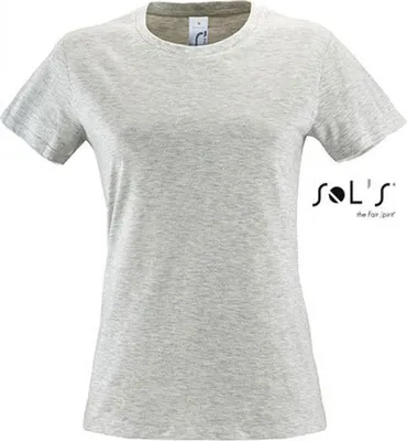Produktbild von SOLs 01825 | Damen Regent T-Shirt / Halbgekämmte ringgesponnene Baumwolle - Farbe: Ash (Heather) - Größe: S