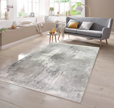 Immagine prodotto di Tappeto in lana con motivi astratti, grigio - 80 x 150 cm