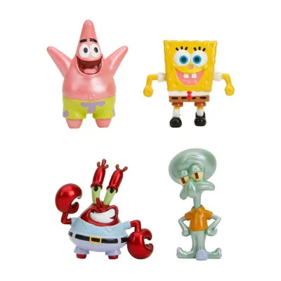 Produktbild von Spongebob Schwammkopf Nano Metalfigs Diecast Minifiguren 4-er Pack Wave 1 4 cm
