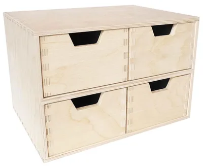 Productafbeelding van Creative Deco Mini Houten Kist met 4 laden, 28,5 x 20 x 19 cm