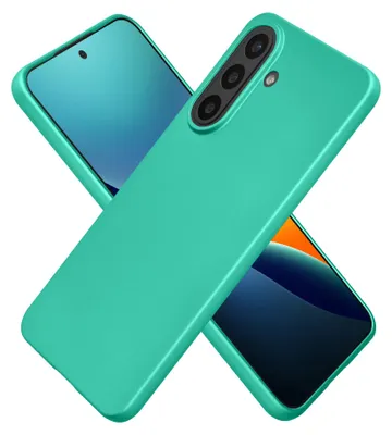 Produktbild von kwmobile Handyhülle für Samsung Galaxy A57 5G Hülle - Silikon Case metallisch schimmernd - Schutzhülle Cover - Metallic Dunkelgrün