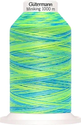 Image de Fil à coudre Gütermann Miniking Multicolor, n° 120, 1 000 m, 9968 Lime