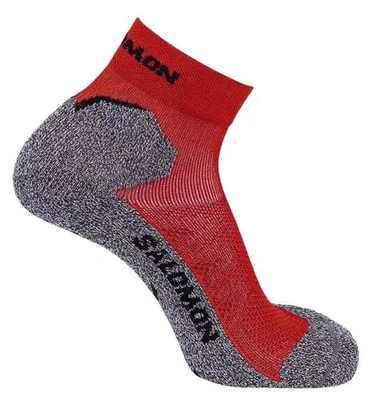 Image de Salomon - Chaussettes mi-hautes « Speedcross » pour hommes/femmes Unie PP10264 (45 EU - 48 EU) (Rouge/Gris)