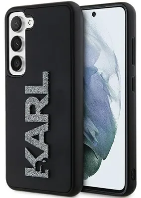 Obrázok produktu pre Puzdro pre Samsung Galaxy S24 - Zadný kryt Karl Lagerfeld 3D Rubber Glitter Logo - Čierny