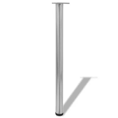 Image de vidaXL 4 pieds de table réglables en hauteur nickel brossé 870 mm