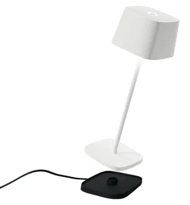 Image de Lampe De Table Led Rechargeable Et Dimmable Zafferano Ofelia Pro White - 2200-2700-3000K - Autonomie Maximale 9H