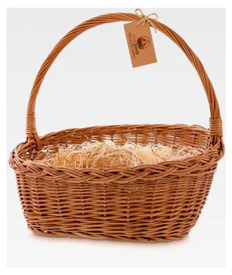 Produktbild von Geschenkkorb aus Weide mit Henkel, leer, Größe 35 cm