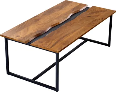 Obrázek produktu pro Konferenční stolek Amazonas 110 cm břidlice/masiv mangoAmazonasŠířka: 110 cm, Hloubka: 60 cm, Výška: 40 cm, Váha: 40 kg, Barva: Hnědá, Materiál: Mango