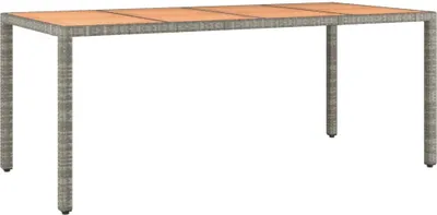 Obrázek produktu pro vidaXL Zahradní stůl s dřevěnou deskou Grey Poly Rattan & Solid Wood Acacia