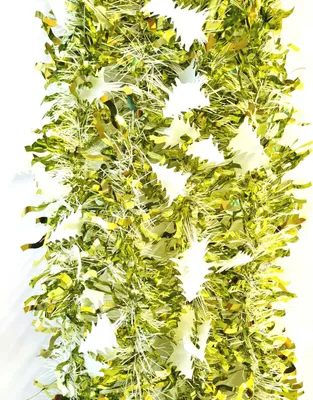 Produktbild von Lametta 5m Girlande Weihnachtsgirlande Christbaumschmuck Weihnachten Deko LMT8 Goldgrün
