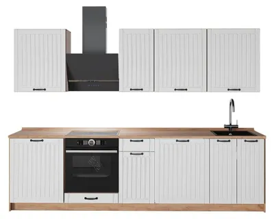 Immagine prodotto di Cucina componibile Vicco Fame-Line Bianco rustico/Rovere dorato 280 cm, PL Rovere, Model 64213
