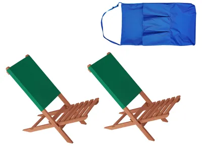 Produktbild von Klappstuhl Strandstuhl Anglerstuhl Gartenstuhl Stuhl zum Zusammenstecken grüner Bezug V-10-352