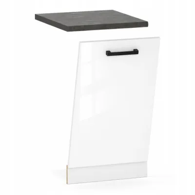 Produktbild von ULWEHOME Küchenschrankfront für Geschirrspüler/Waschmaschine 45 cm, Einbaufront für Geschirrspüler, Weiß Hochglanz | Küchenmöbel System EKO