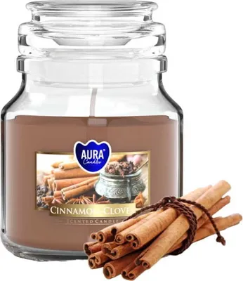 Image de PETITE bougie parfumée en pot BISPOL Aura 28H CINAMON - GINS