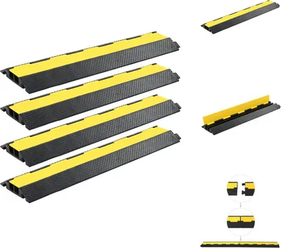 Immagine prodotto di vidaXL Ponti di cavi 4 pezzi 2 canali in gomma 101,5 cm - Segnaletica stradale