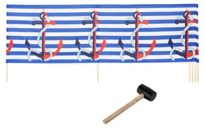 Produktbild von Ladeheid Strand Windschutz Sichtschutz LAEX001 (Streifen/Anker-2, 6 m)