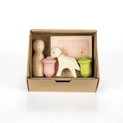 Produktbild von Ostheimer und Grapat - 80135 - Hello Spring, Set mit 5 Teilen, Holz, Handarbeit, 12cm