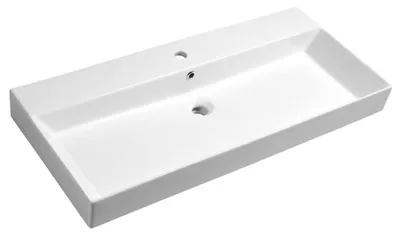 Productafbeelding van Sapho KARE 100 keramische wastafel, 98x46 cm, wit
