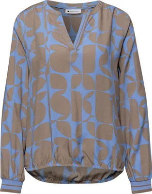 Produktbild von Street One Splitneck blouse w tape detail bonnet blue 36