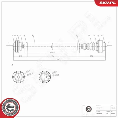 Obrázok produktu pre ESEN SKV kardanová hriadeľ, hriadeľ s kĺbmi, hnací hriadeľ pre JEEP GRAND CHEROKEE III (WH, WK) predná časť 76SKV138