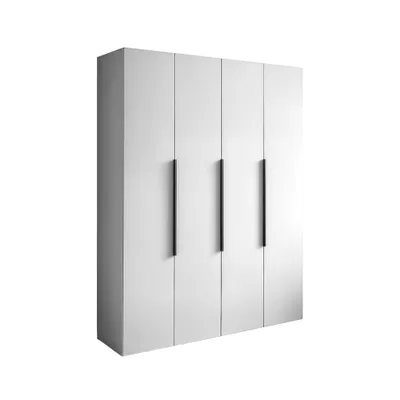 Produktbild von Drehtürenschrank Kleiderschrank Schrank 180 cm Weiß farben viertürig