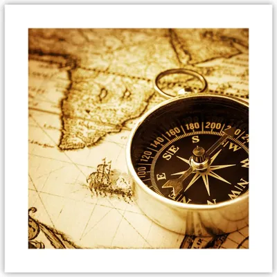 Produktbild von Poster - Poster ohne Rahmen - Kompass alt reisen Reise - 40x40 cm - Wand Bild - Wanddeko - Wandbilder - Kunstposter - Wandposter - Bilder - Kunstdruck - Wanddekoration - Wandbild - P2XAC40x40-2103