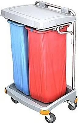 Splast Doppel-Abfallwagen aus Kunststoff 2 x 70l - Deckel ist optional Splast TSO-0017,TSO-0018