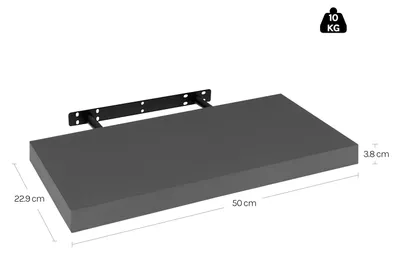 Immagine prodotto di Mensole a parete per CD - Scaffale in legno da montare a parete - 50 x 22,9 x 3,8 cm - Ideale per il soggiorno - Soluzione decorativa per l'organizzazione