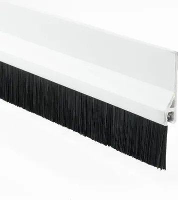 Produktbild von Aluminium Türdichtung mit Bürste - 98 cm, Selbstklebend, Perfekt Gegen Zugluft und Schmutz